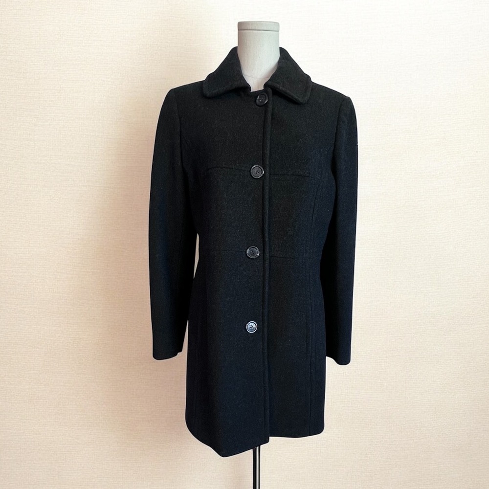 Anne Klein AK Charcoal Gray Wool Blend Classic Pea Coat Jacket Women's Sz‎ Large
